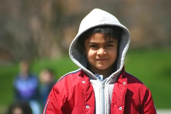 Boy Wearing Stylish Outerwear Jacket