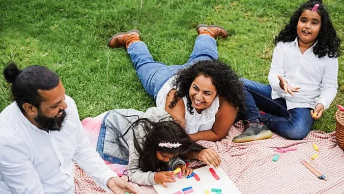 Indian Kids Doing Art And Craft
