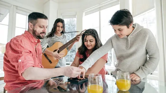 Indian kids with parents