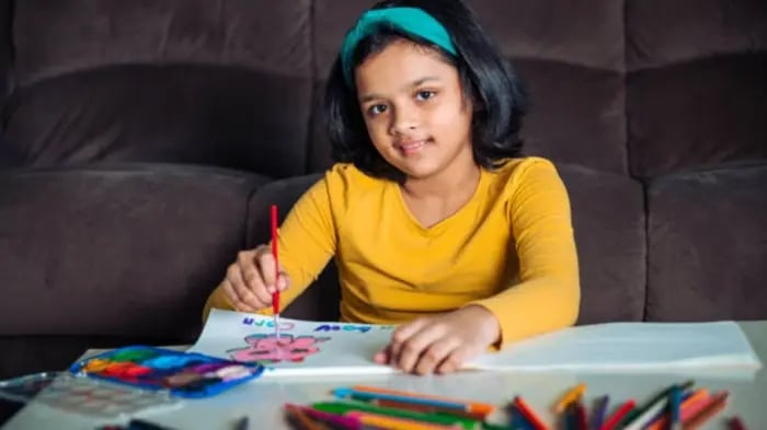Indian Kid Drawing