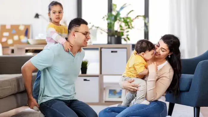 Indian kids with parents