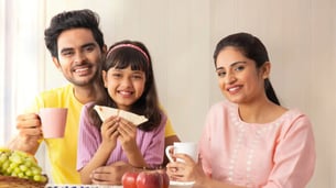 Indian Kids Eating Healthy Food