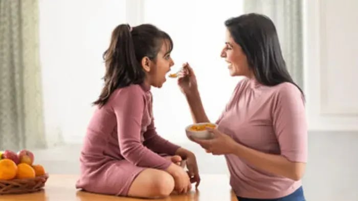 Indian Kids Eating Healthy Food