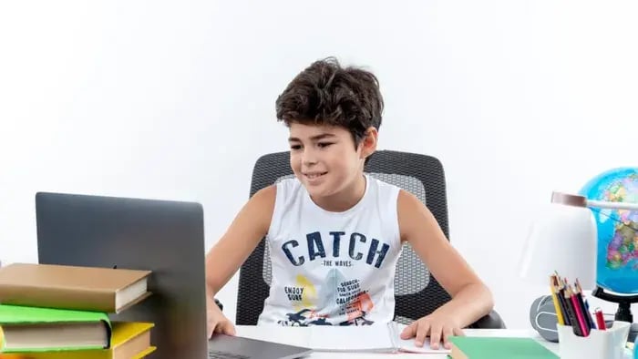 Kid Studying Using Various Means