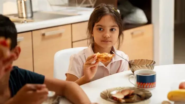 Indian Kids Eating