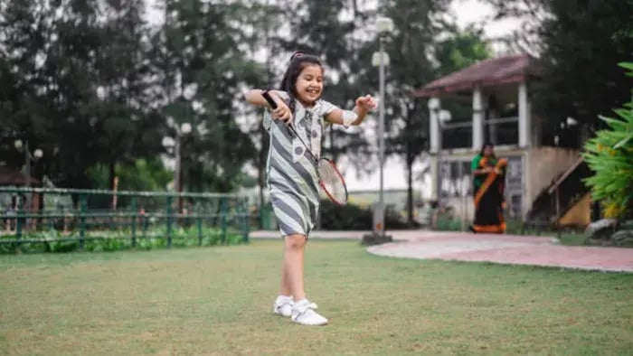 Indian kids doing exercise