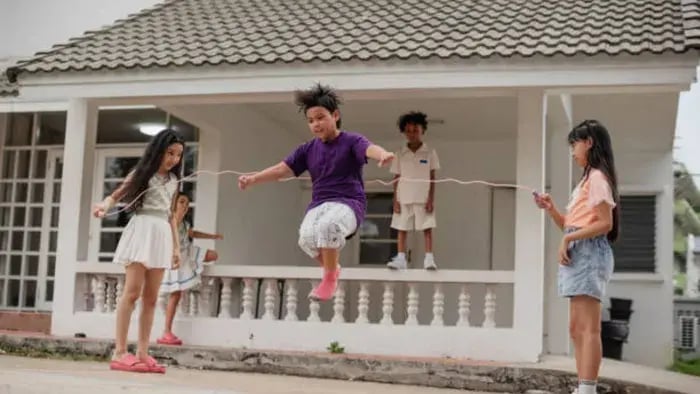 Indian kid doing physical activity