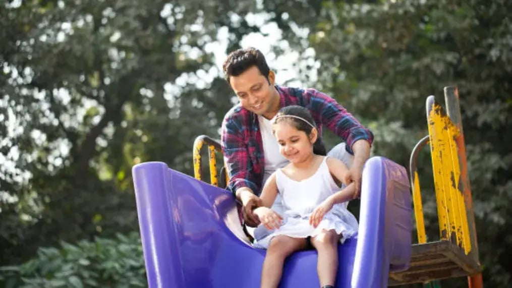 Indian kid playing in park