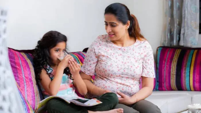 Indian kid eating