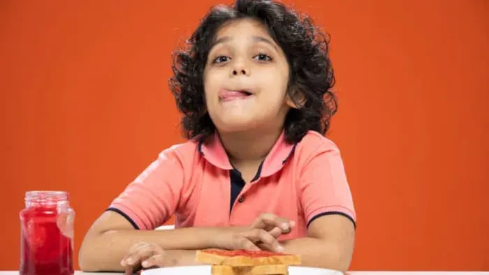 Indian teen eating