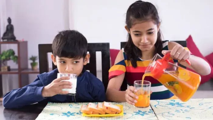 Indian Kid Drinking