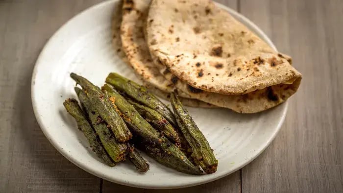 Top 9 Summer Vegetables To Add To Every Child's Diet - Chapatti with Fried Ladies fingers