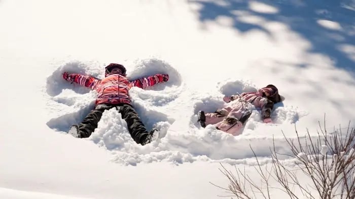 kids playing in snow
