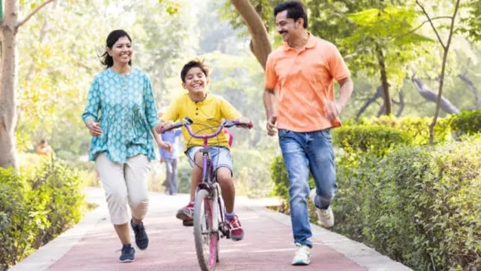 Indian kids cycling
