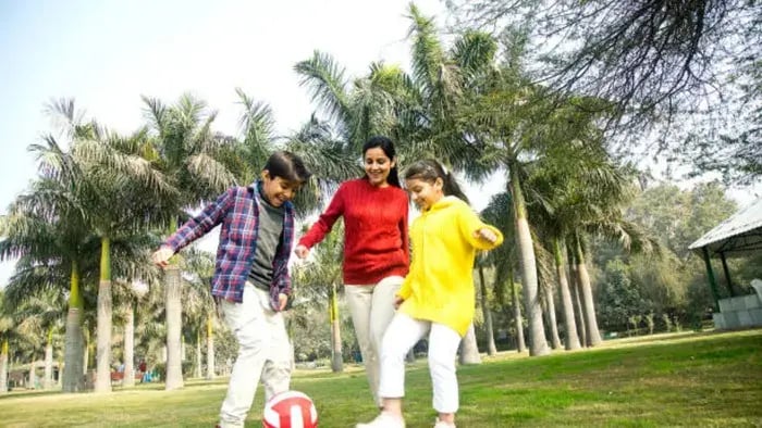 Indian kids playing soccer