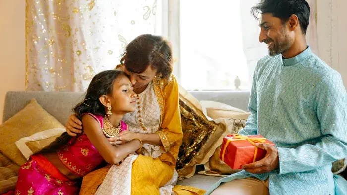Indian Family With Each Other