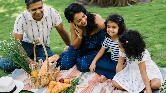 Parents With Kids In A Park