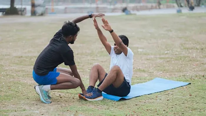 Indian Kids Doing Flexibility Exercises