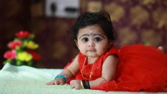 Infant Girl Laying Down