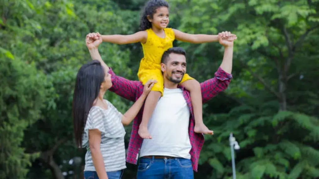 Indian kid playing in park