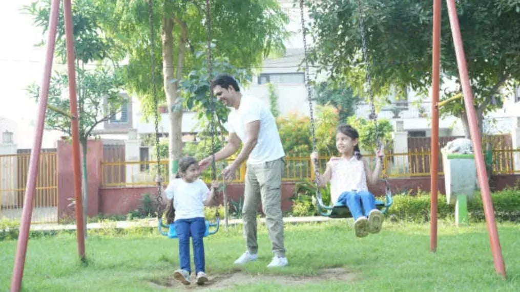 Indian kid playing in park