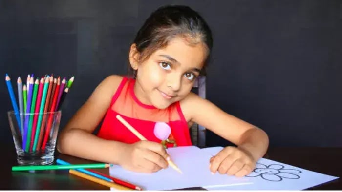Indian Kid Studying