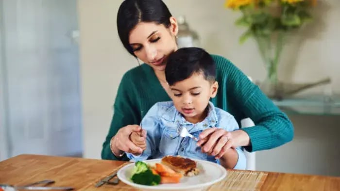Indian Kids Eating Food