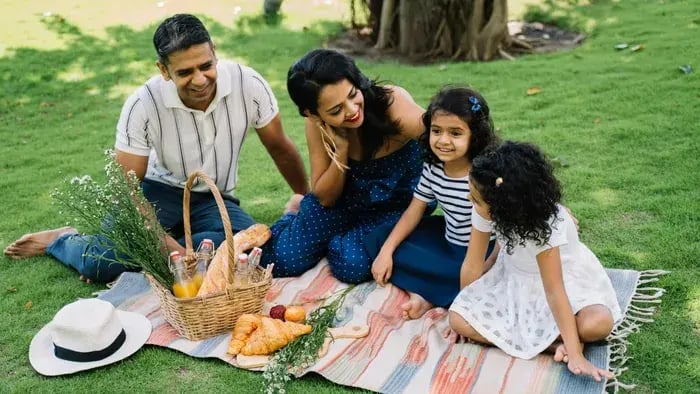 Family enjoying a picnic