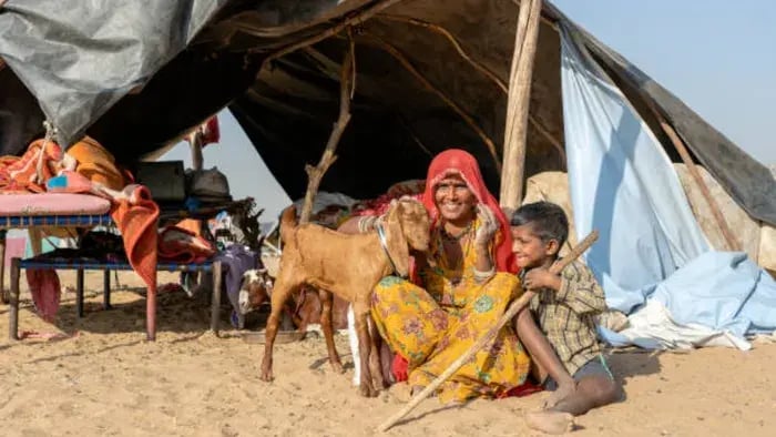 Indian family in winter vaaction