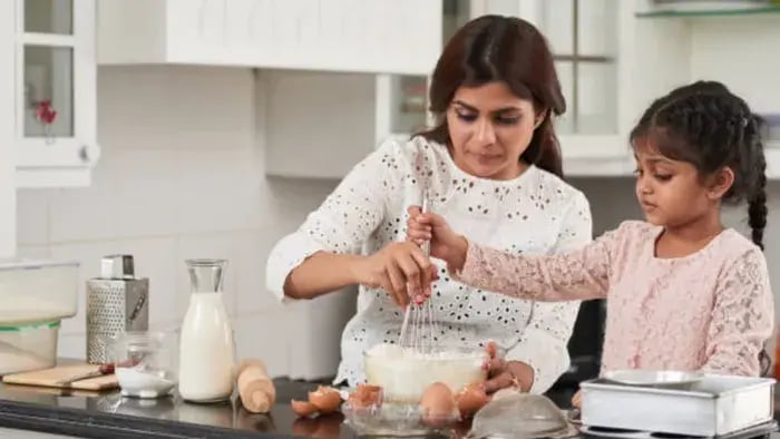 Indian Kids Cooking With Parents