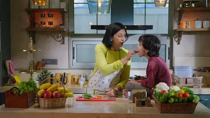 Indian Kids Cooking With Parents