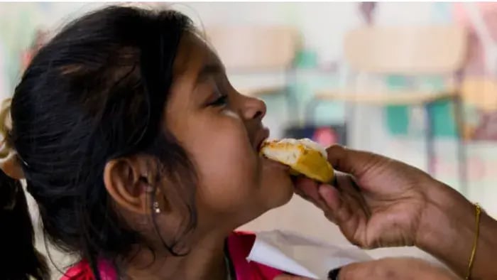 Indian Kids Eating