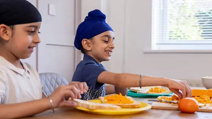 Indian kid eating
