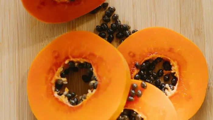 circular pieces of papaya