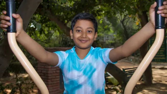 Indian kid doing Exercises