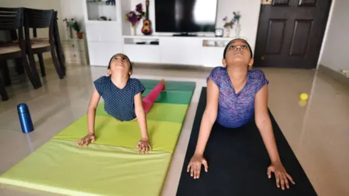 Indian Kids Doing Exercises