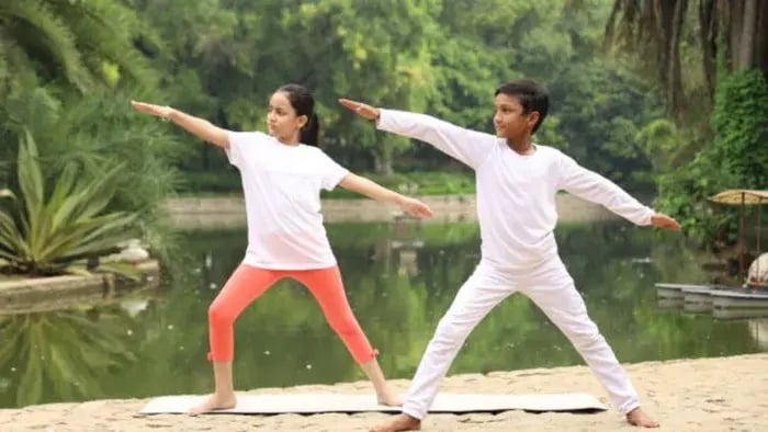 Indian Kids Doing Exercises