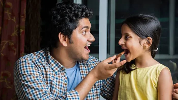 Indian Kids Eating Food