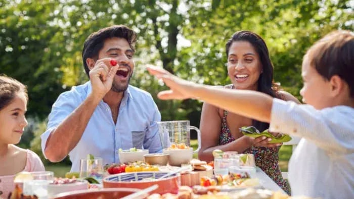 Indian Kids Eating Food