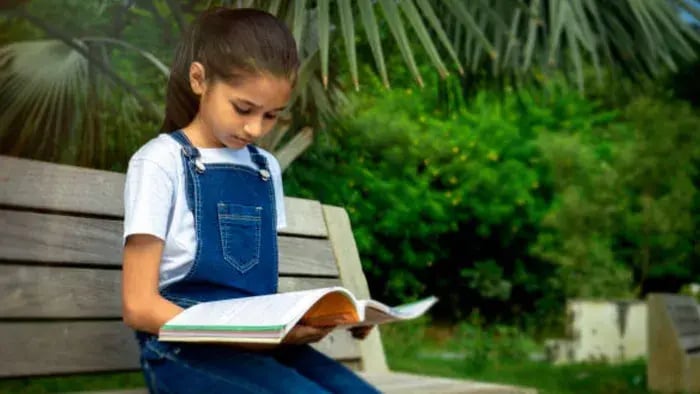 Indian Kid Reading