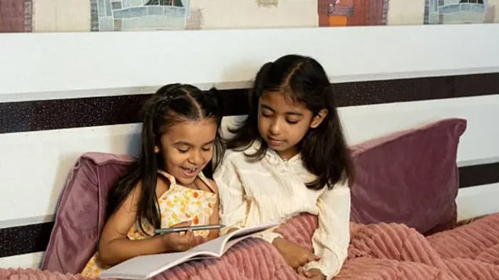 Indian kids reading