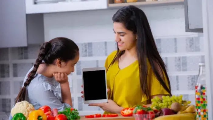 Indian kids cooking
