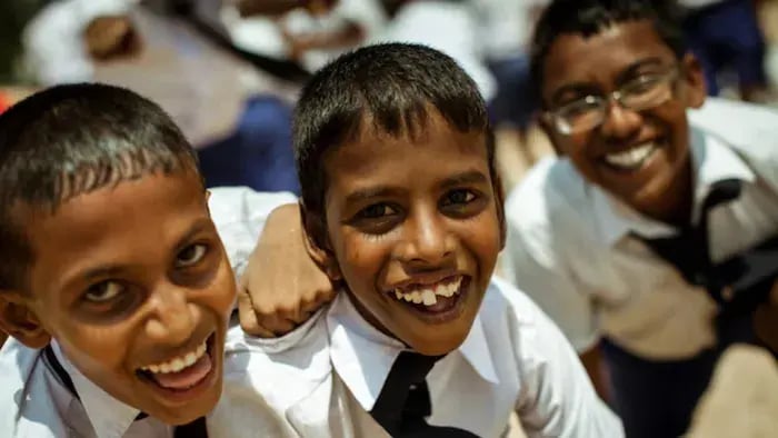 Indian kids in winter uniform