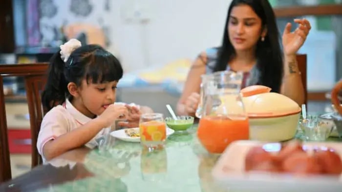 Indian Kid Eating