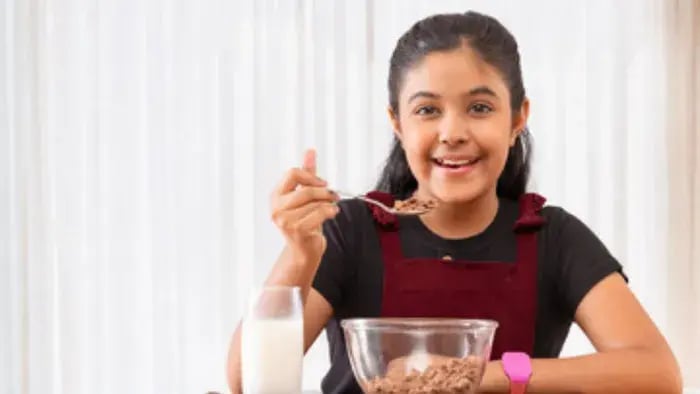 Indian Kids Eating Healthy Food