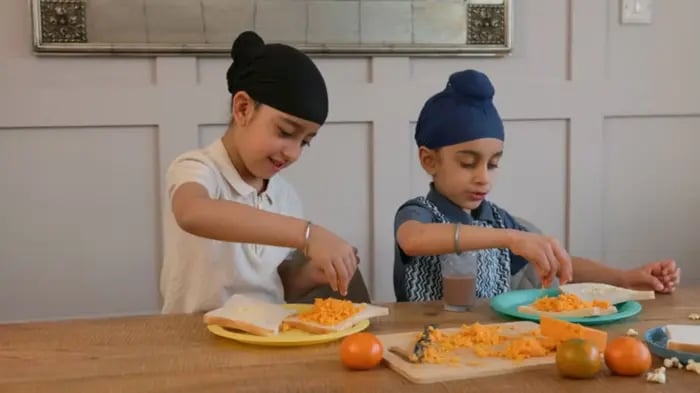 Indian Kids Eating Fruits