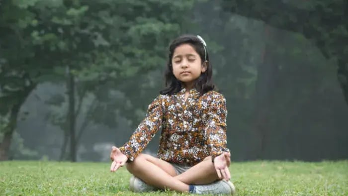 Indian Kids Doing Yoga