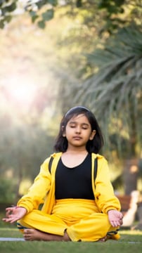 Indian kid doing yoga