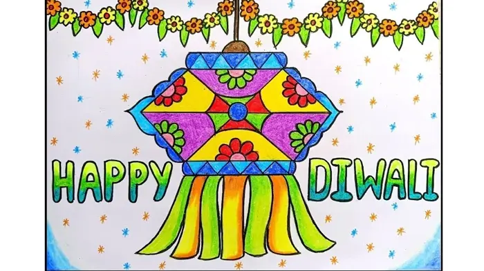 colored diwali lantern