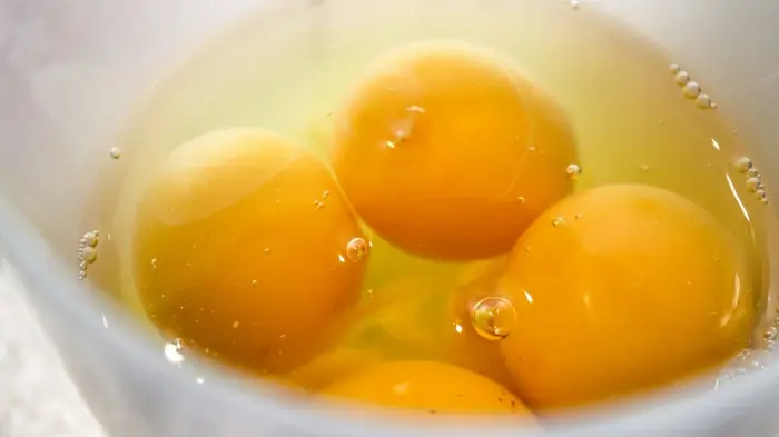 Egg yolks in a bowl